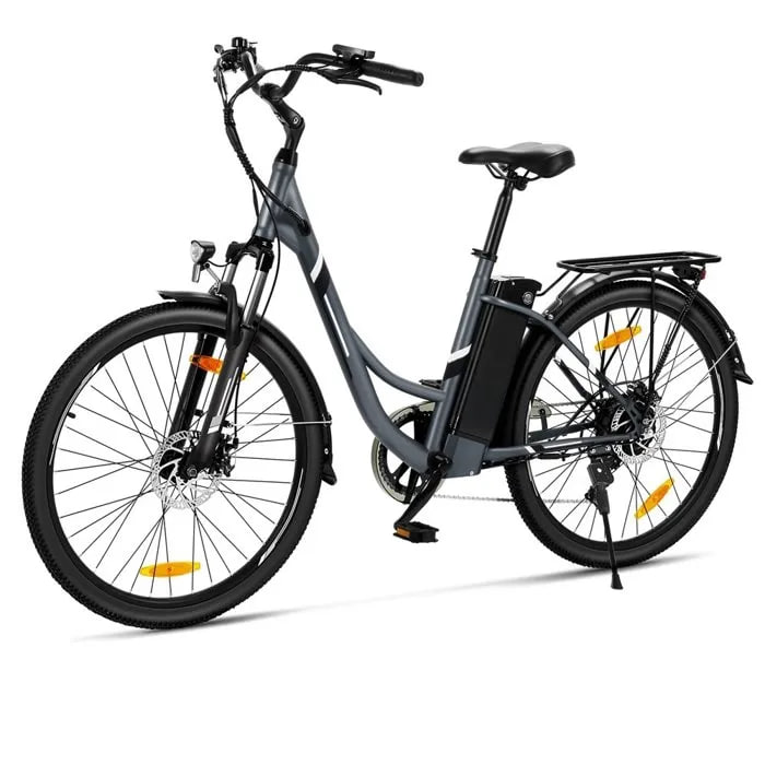 vélo Électrique de ville cadre col de cygne 26" – moteur 250w, batterie 36v – gris anthracite vélo Électrique de ville cadre col de cygne 26" – moteur 250w, batterie 36v – gris anthracite