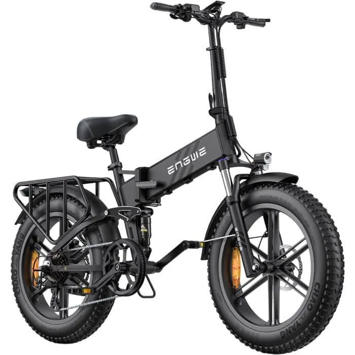 engwe engine pro 2.0 – fat bike Électrique pliant tout suspendu 20" – 75 nm | noir engwe engine pro 2.0 – fat bike Électrique pliant tout suspendu 20" – 75 nm | noir