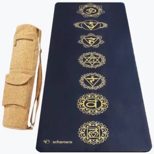 tapis de yoga 7 chakras noir & or