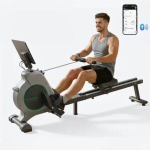 rameur magnétique maison volant 2,4 kg 16 niveaux app pliable silencieux