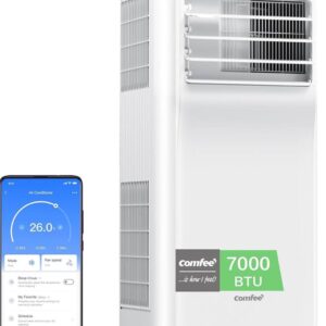 Climatiseur Mobile COMFEE 7000 BTU – Wi-Fi, Application Smartphone, 3 Modes, Roulettes
