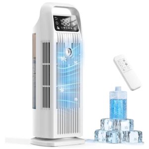 Rafraîchisseur d'Air Tour avec Réservoir – Humidificateur, Glaçons, Télécommande, Écran Digital