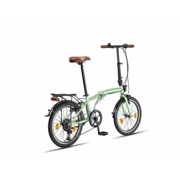 vélo pliant urbain vintage 20" – 6 vitesses – vert menthe & cuir caramel – mixte vélo pliant urbain vintage 20" – 6 vitesses – vert menthe & cuir caramel – mixte