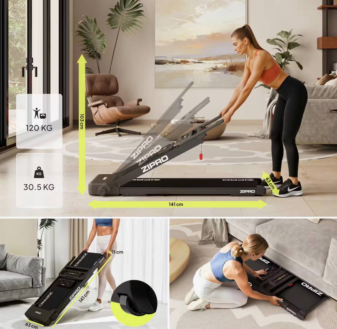 zipro forma – tapis de course pliable ultra plat – 12 km/h zipro forma – tapis de course pliable ultra plat – 12 km/h