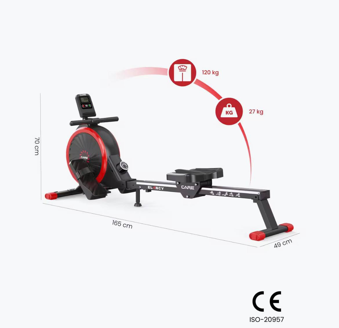 care elancy – rameur magnétique pliable care elancy – rameur magnétique pliable