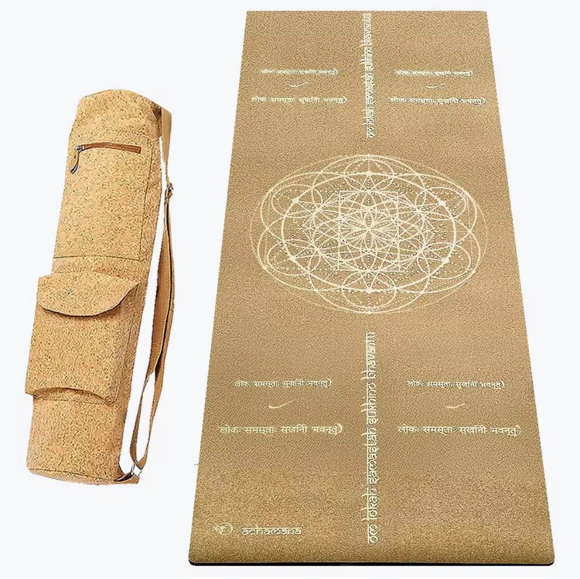 tapis de yoga en liège naturel avec mandala tapis de yoga en liège naturel avec mandala