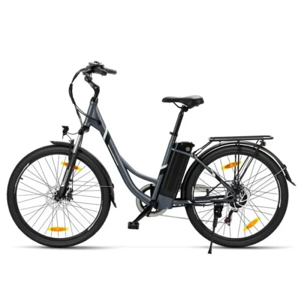 vélo Électrique de ville cadre col de cygne 26" – moteur 250w, batterie 36v – gris anthracite vélo Électrique de ville cadre col de cygne 26" – moteur 250w, batterie 36v – gris anthracite