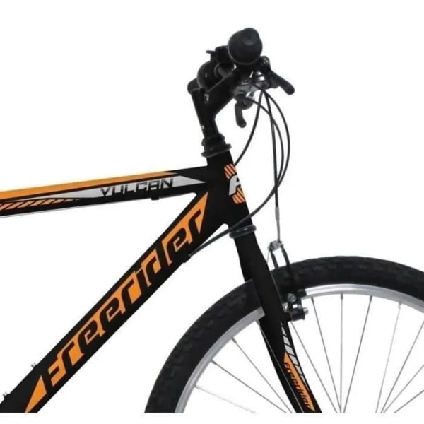 vtt homme freerider vulcan 26" – 18 vitesses – freins v brake – noir & orange vtt homme freerider vulcan 26" – 18 vitesses – freins v brake – noir & orange